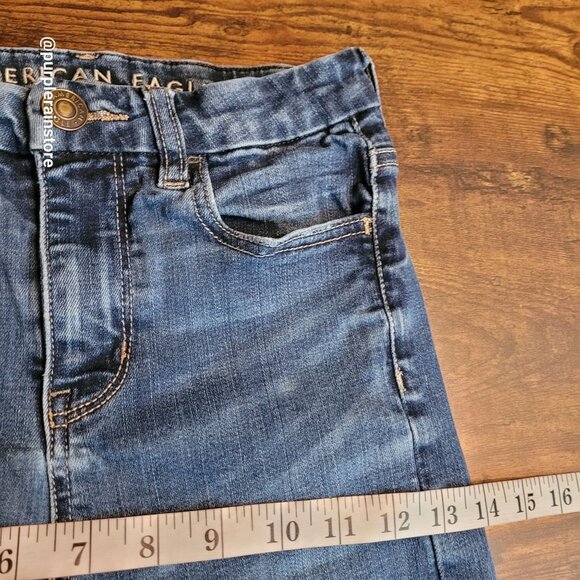 American Eagle Jeans 0 R Curvy Hi Rise Jegging Next Level Stretch Medium Wash - Picture 8 of 12
